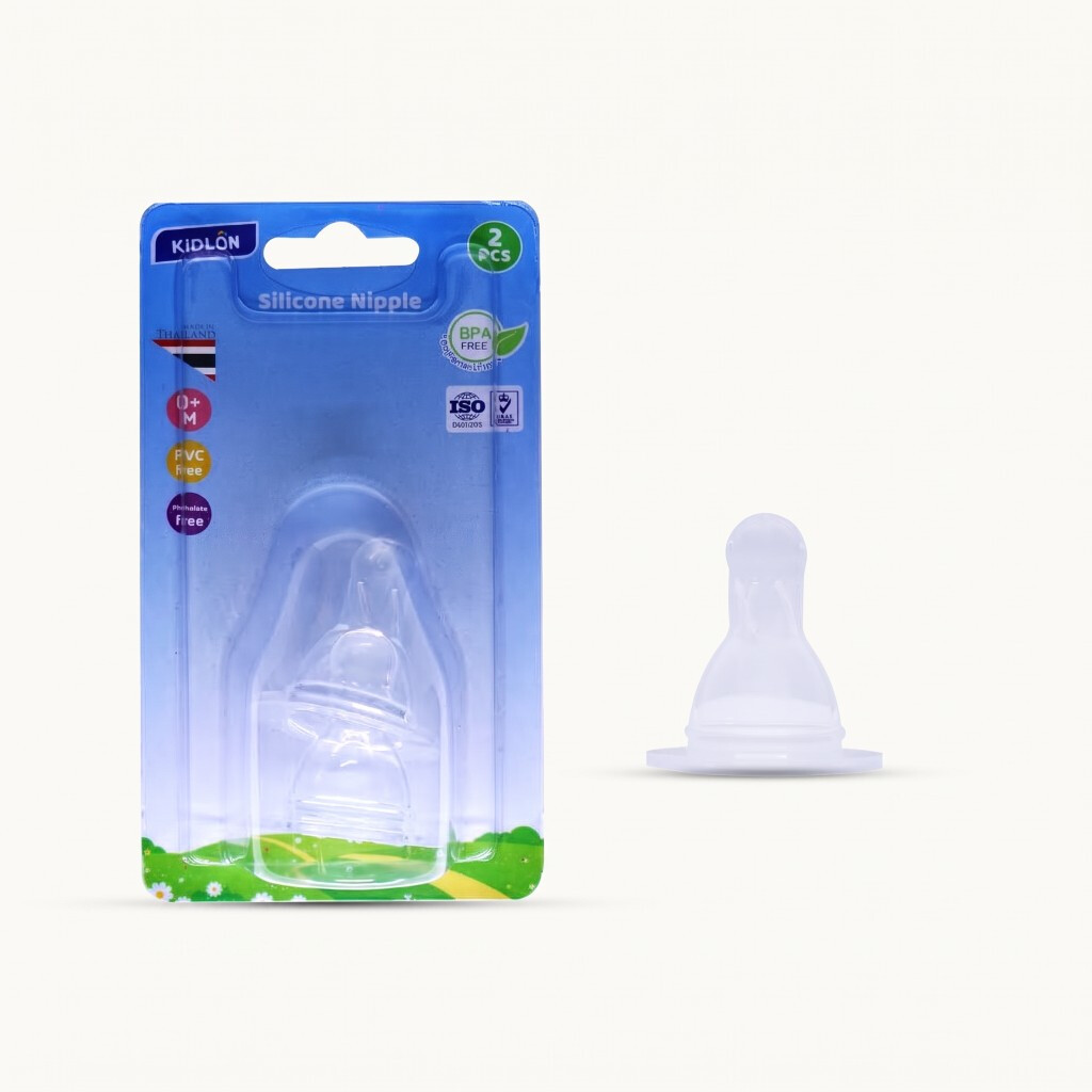 Kidlon 2pcs Silicone Standard Nipple In Blister Card