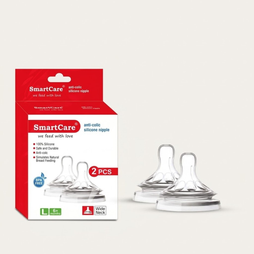 SmartCare Wide Neck Silicon Nipple 2pcs – Large thumbnail 1