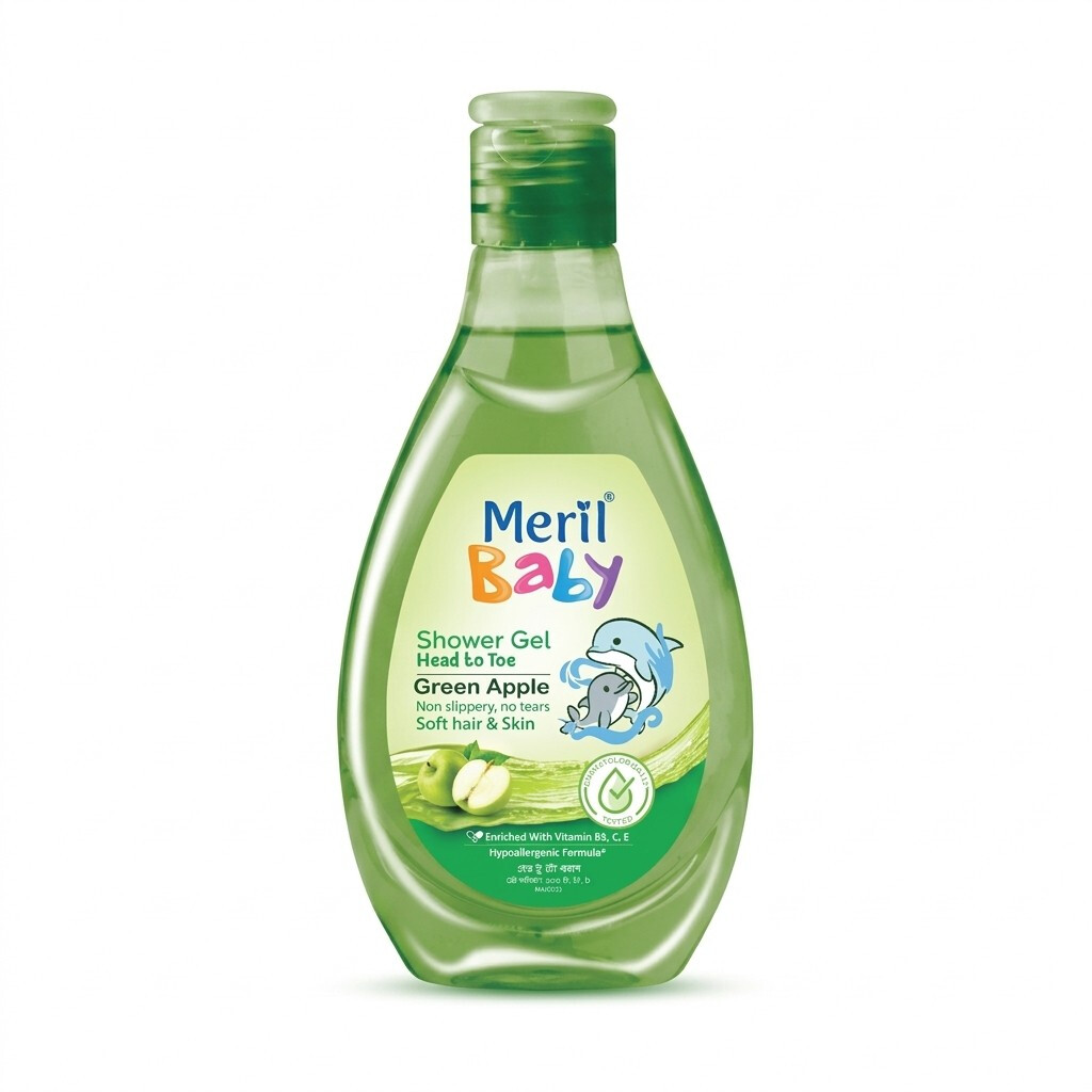 Meril Baby Shower Gel Head to Toe (Green Apple)