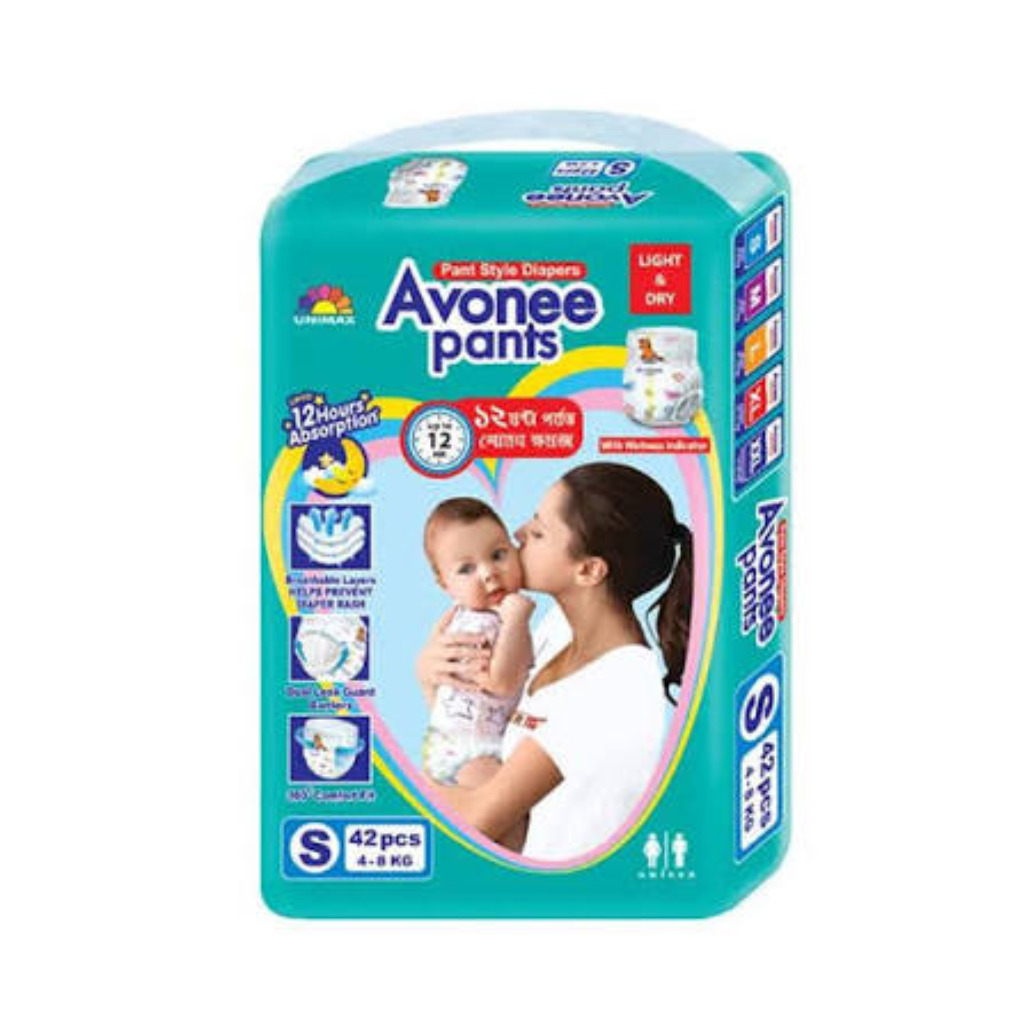 Avonee Pants Baby Diaper S (4-8 KG) - 42 pcs