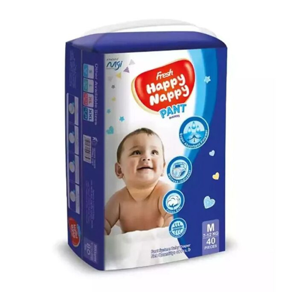 Fresh Happy Nappy Pant Diaper M (7-12 kg) - 40 pcs thumbnail 1