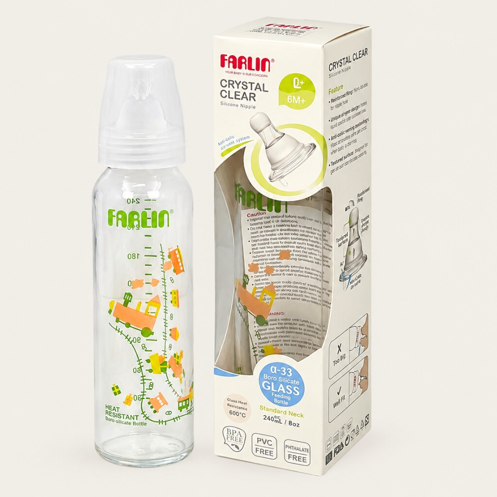 Farlin Glass Feeding Bottle 240ml