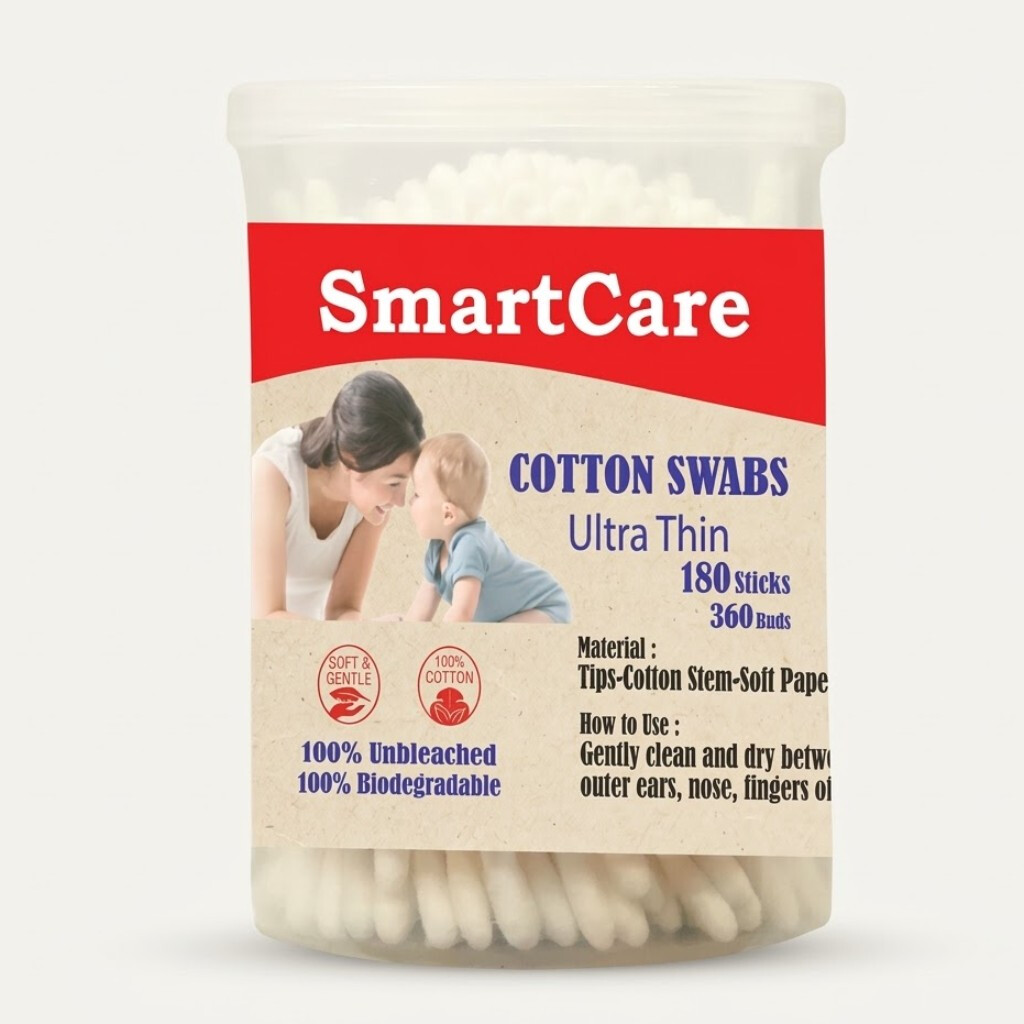 SmartCare Baby Thin Cotton Bud – 180 Pcs