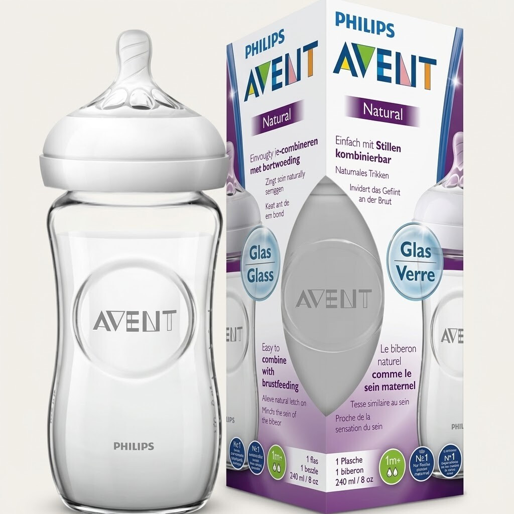 Philips Avant Natural Glass Feeding Bottle 240ml SCF67