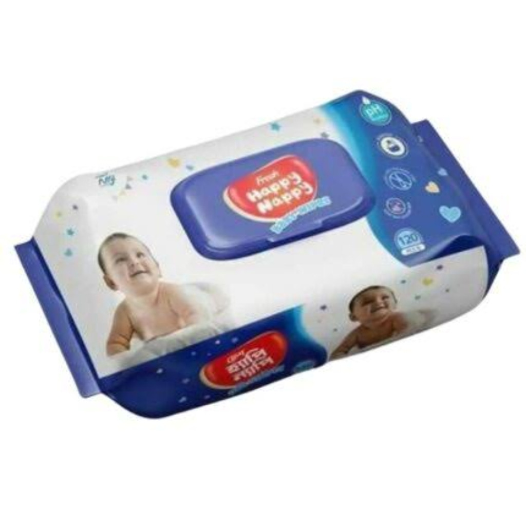 Fresh Happy Nappy Baby Wipes - (120 pcs) thumbnail 1