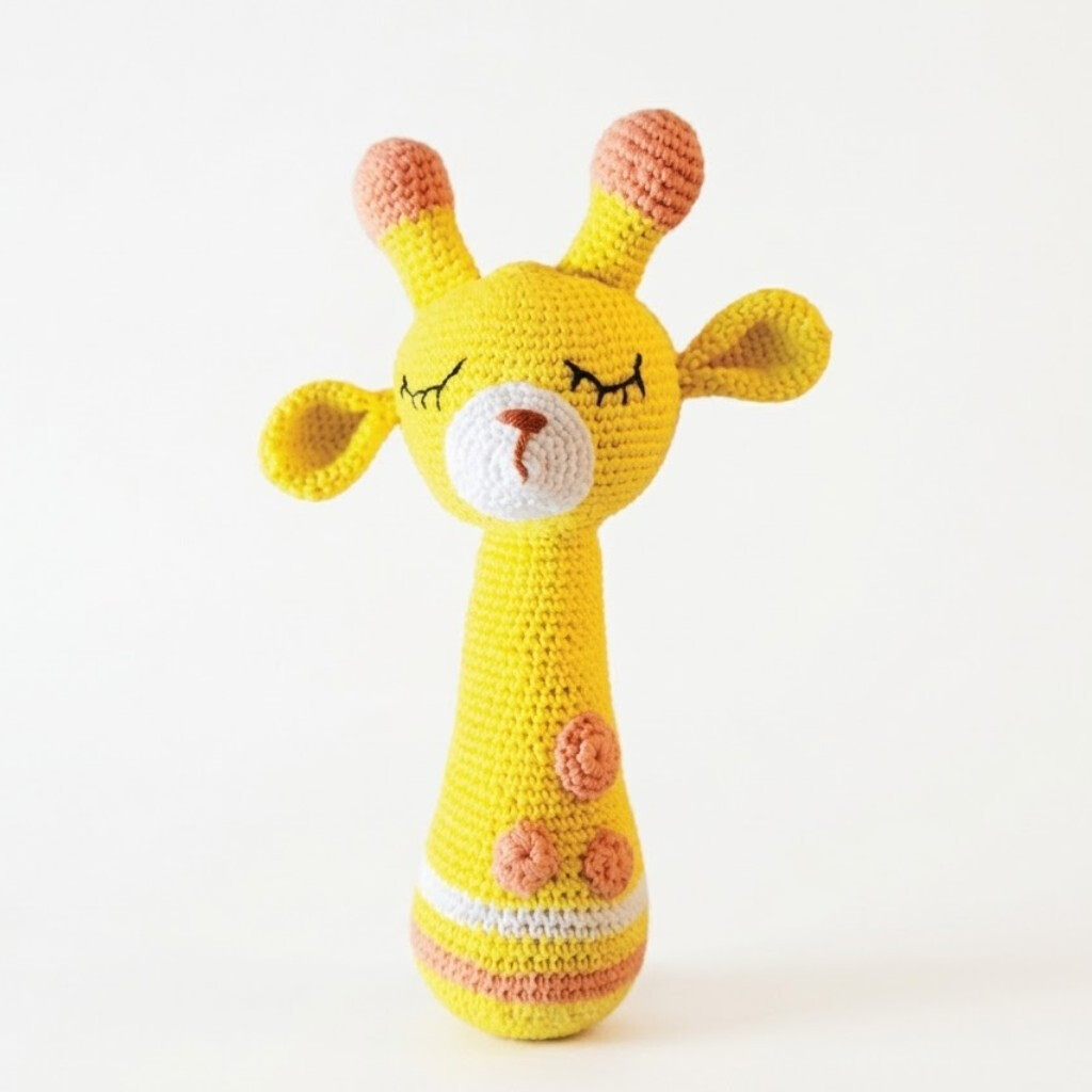 Goofi Crochet Toy Rattle Character-Giraffe