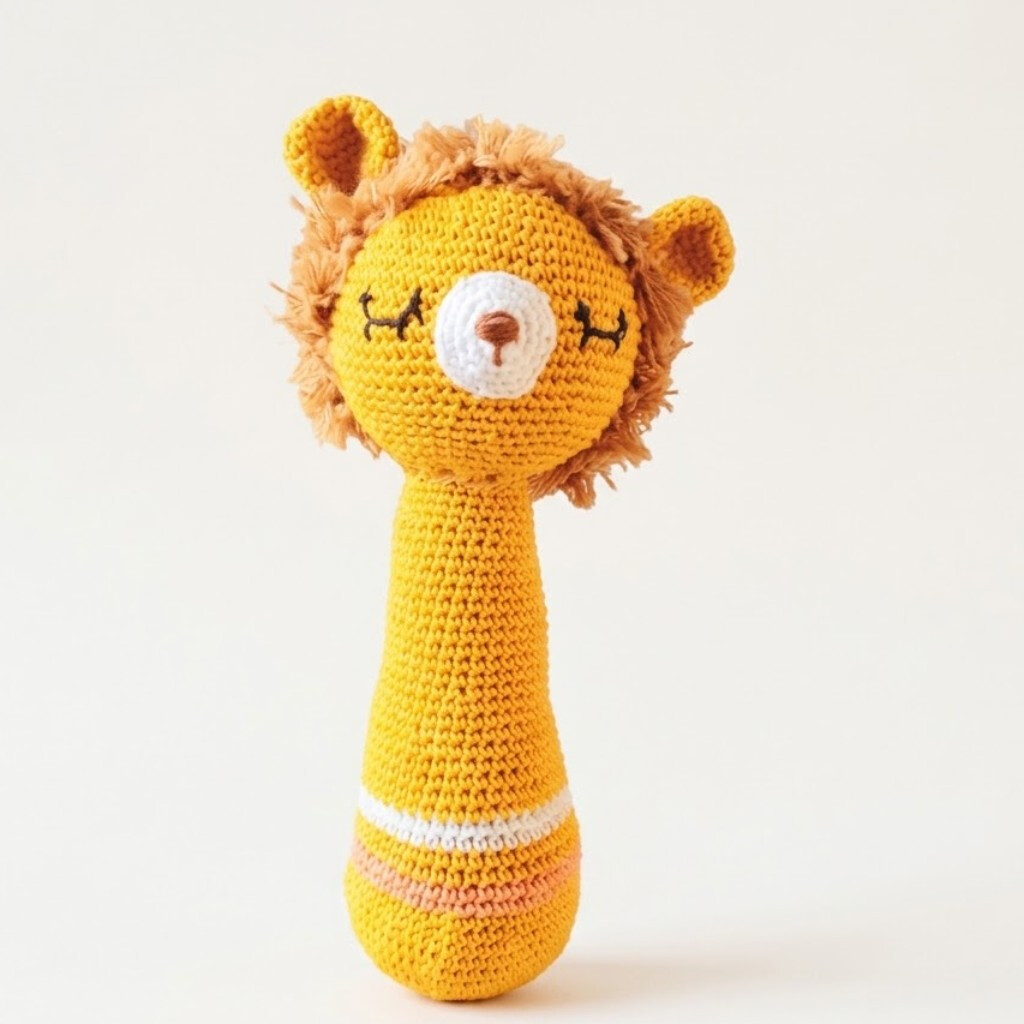 Goofi Crochet Toy Rattle – Lion