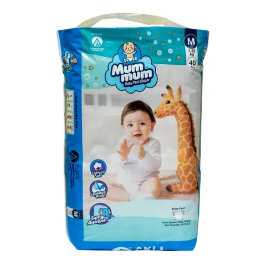 Mum Mum Baby Pant M Size (7-12 Kg) - 40 Pcs