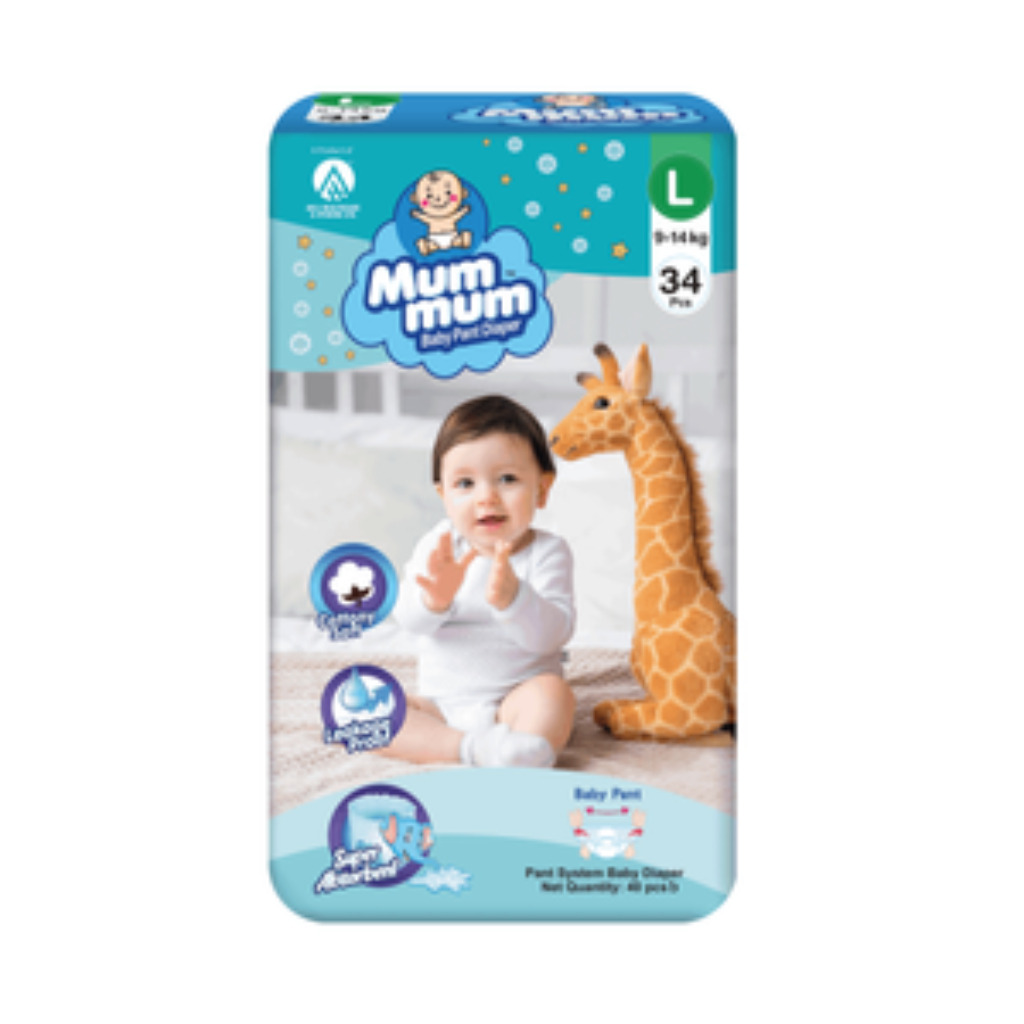 Mum Mum Baby Pant L Size (9-14 Kg) - 34 Pcs